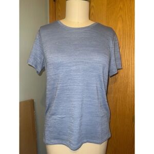 Philosophy Blue Short‎ Sleeve Office Casual Top Basic Tee Everyday Wear Size LG